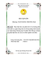 Thực hiện báo cáo phân tích về xu hướng phát triển dịch vụ ngân hàng bán lẻ tới hoạt động kinh doanh của Ngân hàng Thương mại Cổ phần Tiên Phong