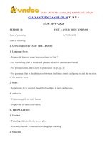 giao an tieng anh lop 10 tuan 4 sach moi 