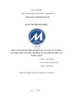 (TIỂU LUẬN) PHÂN TÍCH THƯƠNG HIỆU mì hảo hảo của CÔNG TY cổ PHẦN ACECOOK VIỆT NAM THEO mô HÌNH tài sản THƯƠNG HIỆU của DAVID AAKER 