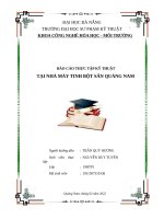 (TIỂU LUẬN) báo cáo THỰC tập kỹ THUẬT tại NHÀ máy TINH bột sắn QUẢNG NAM 