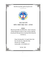 (TIỂU LUẬN) phân tích quan điểm của triết học mác   lênin về mối quan hệ biện chứng giữa vật chất và ý thức  liên hệ và đánh giá việc giải quyết mối quan hệ này trong thực tiễn đời sống sinh viên hiện nay  