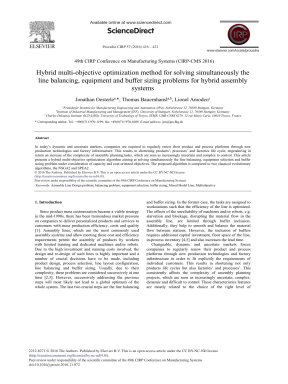 hybrid multi objective optimization method for solving simultaneously ...