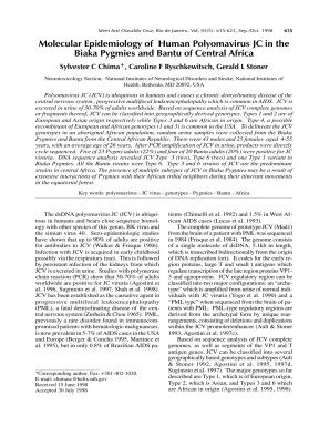 molecular epidemiology of human polyomavirus jc in the biaka pygmies ...