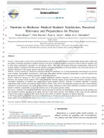 nutrition in medicine medical students satisfaction perceived relevance and preparedness for practice 