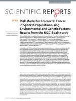risk model for colorectal cancer in spanish population using environmental and genetic factors results from the mcc spain study 