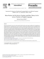 more practice for pre service teachers and more theory for in service teachers of english language 