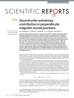 second order anisotropy contribution in perpendicular magnetic tunnel junctions 