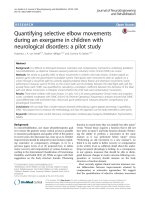 quantifying selective elbow movements during an exergame in children with neurological disorders a pilot study 