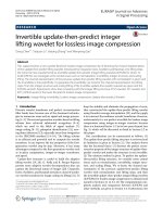 invertible update then predict integer lifting wavelet for lossless image compression 