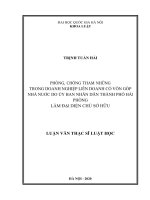 Luận văn phòng, chống tham nhũng trong doanh nghiệp liên doanh có vốn góp nhà nước do UBND thành phố hải phòng làm đại diện chủ sở hữu 
