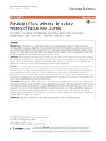 plasticity of host selection by malaria vectors of papua new guinea 