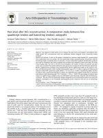 pain level after acl reconstruction a comparative study between free quadriceps tendon and hamstring tendons autografts 