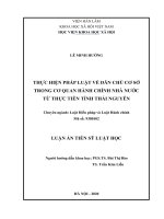 Luận văn thực hiện pháp luật về dân chủ cơ sở trong cơ quan hành chính nhà nước tù thực tiễn tỉnh thái nguyên 