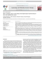 risk of spilling cancer cells during total laparoscopic hysterectomy in low risk endometrial cancer 