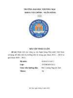 Phân tích các công cụ mà ngân hàng nhà nước việt nam sử dụng để điều tiết thị trường tiền tệ trong giai đoạn 2015 – 2019 và giai đoạn 2020 – 2021 