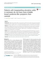 patients with longstanding ulcerative colitis in remission do not have more irritable bowel syndrome like symptoms than controls 