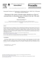 patronage in the system of church school education as a form of communication in educational space of russia in the late 19th early 20th century 