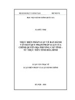 Luận văn thực hiện pháp luật về ban hành văn bản quy phạm pháp luật của chính quyền địa phương cấp tỉnh   từ thực tiễn tỉnh hòa bình 