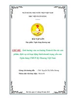 CHỦ đề ảnh hưởng của xu hướng fintech lên các sản phẩm, dịch vụ và hoạt động kinh doanh trọng yếu của ngân hàng TMCP kỹ thương việt nam 