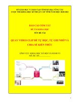 Báo cáo khoa học kĩ thuật đề tài ghi video để tự học, tự ghi nhớ kiến thức 