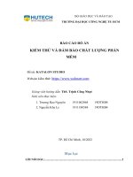 BÁO cáo đồ án KIỂM THỬ và đảm bảo CHẤT LƯỢNG PHẦN mềm đề tài KATALON STUDIO 