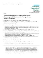 personalized medicine in ophthalmology from pharmacogenetic biomarkers to therapeutic and dosage optimization 