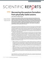 recovering the quantum formalism from physically realist axioms 