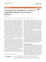 promoting early identification of sepsis in hospitalized patients with nurse led protocols 