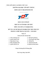 MÔN NGUYÊN lý MARKETING đề tài lập kế HOẠCH MARKETING MIX CHO sản PHẨM cà PHÊ TRUNG NGUYÊN – năm 2023 