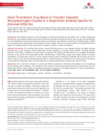 novel thrombolytic drug based on thrombin cleavable microplasminogen coupled to a single chain antibody specific for activated gpiib iiia 