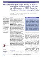 integrating gender and sex to unpack trends in sexually transmitted infection surveillance data in british columbia canada an ethno epidemiological study 