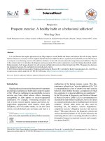 frequent exercise a healthy habit or a behavioral addiction 