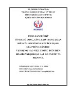 TÍNH CHỦ ĐỘNG, SÁNG tạo TRONG QUAN điểm của hồ CHÍ MINH về CÁCH MẠNG GIẢI PHÓNG dân tộc  vận DỤNG vào VIỆC CHỐNG DIỄN BIẾN hòa BÌNH và bạo LOẠN lật đổ ở nước TA HIỆN NAY 