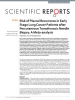 risk of pleural recurrence in early stage lung cancer patients after percutaneous transthoracic needle biopsy a meta analysis 