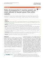 roles of preoperative c reactive protein are more relevant in buccal cancer than other subsites 