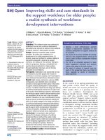 improving skills and care standards in the support workforce for older people a realist synthesis of workforce development interventions 