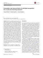 formulation and characterization of solid lipid nanoparticles for an anti retroviral drug darunavir 