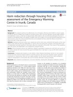 harm reduction through housing first an assessment of the emergency warming centre in inuvik canada 