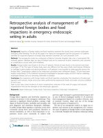 retrospective analysis of management of ingested foreign bodies and food impactions in emergency endoscopic setting in adults 