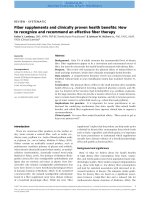 fiber supplements and clinically proven health benefits how to recognize and recommend an effective fiber therapy 