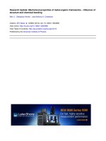 research update mechanical properties of metal organic frameworks influence of structure and chemical bonding 