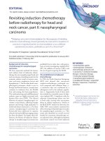 revisiting induction chemotherapy before radiotherapy for head and neck cancer part ii nasopharyngeal carcinoma 