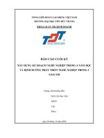 Xây dựnh định hướng nghề nghiệp trong 4 năm học và định hướng công việc 5 năm tới