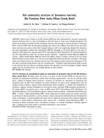 fish community structure of juramento reservoir s o francisco river basin minas gerais brazil 