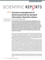 quantum entanglement of identical particles by standard information theoretic notions 