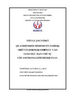 QUAN điểm hồ CHÍ MINH về vấn đề đạo đức và vận DỤNG QUAN điểm ấy vào GIÁO dục hạn CHẾ sự vô cảm TRONG GIỚI TRẺ HIỆN NAY 