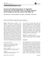 seasonal and multi annual patterns of colonisation and growth of sessile benthic fauna on artificial substrates in the brackish low diversity system of the baltic sea 