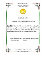 Thực hiện báo cáo phân tích về xuhướngpháttriển dịch vụ ngân hàng bán lẻ tới hoạt độngkinhdoanhcủa ngân hàng thương mại cổ phần tiênphong 