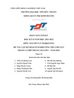 MÔN NGUYÊN lý MARKETING đề tài lập kế HOẠCH MARKETING MIX CHO sản PHẨM cà PHÊ TRUNG NGUYÊN – năm 2023 