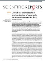 limitations and tradeoffs in synchronization of large scale networks with uncertain links 